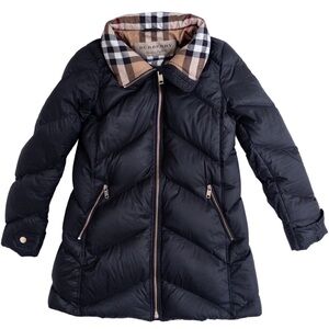 Burberry Black Hooded Jacket with Check Lining